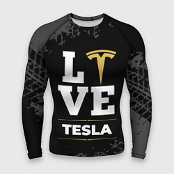 Рашгард мужской Tesla Love Classic со следами шин на фоне, цвет: 3D-принт