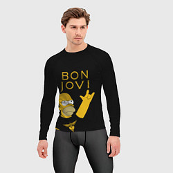 Рашгард мужской Bon Jovi Гомер Симпсон Рокер, цвет: 3D-принт — фото 2