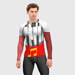 Рашгард мужской Клавиши фортепиано как картошка фри, цвет: 3D-принт — фото 2