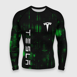 Рашгард мужской Tesla Зеленые точки, цвет: 3D-принт