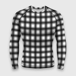 Рашгард мужской Black and white trendy checkered pattern, цвет: 3D-принт