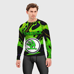 Рашгард мужской SKODA - ОРГАНИЧЕСКИЙ ЗЕЛЁНЫЙ, цвет: 3D-принт — фото 2