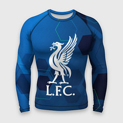 Рашгард мужской Liverpool шестиугольники абстракция, цвет: 3D-принт