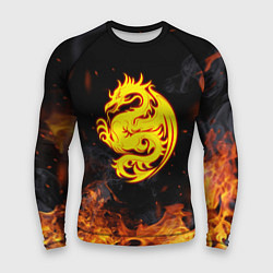 Рашгард мужской Огнедышащий дракон и пламя, цвет: 3D-принт