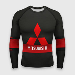 Мужской рашгард Mitsubishi - логотип - красная полоса