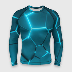 Мужской рашгард Ледяные неоновые геометрические плиты