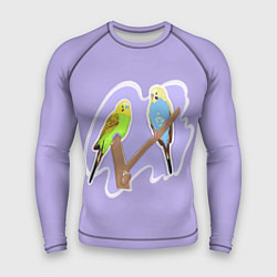 Рашгард мужской Пара волнистых попугаев, цвет: 3D-принт