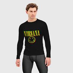 Рашгард мужской Nirvana logo glitch, цвет: 3D-принт — фото 2