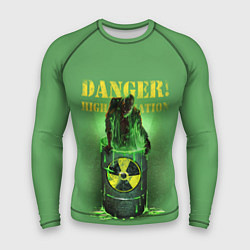 Рашгард мужской Мутант - Опасность: высокая радиация!, цвет: 3D-принт
