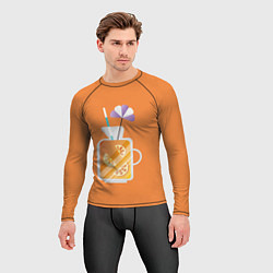 Рашгард мужской Апельсиновый сок - Оранжевая версия, цвет: 3D-принт — фото 2
