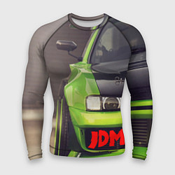 Рашгард мужской JDM машина зеленая тюнингованная, цвет: 3D-принт