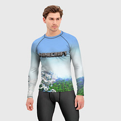 Рашгард мужской Зимний пейзаж - Майнкрафт, цвет: 3D-принт — фото 2