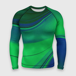 Мужской рашгард Зелёно-синий песок и блёстки