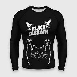 Мужской рашгард Black Sabbath рок кот