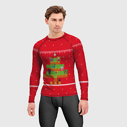 Рашгард мужской Майнкрафт : Новогодний свитер, цвет: 3D-принт — фото 2