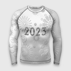 Рашгард мужской Новый год 2023 в снежинках, цвет: 3D-принт