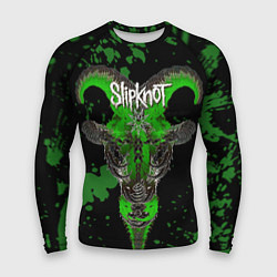 Рашгард мужской Slipknot зеленый козел, цвет: 3D-принт