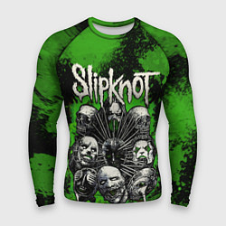 Рашгард мужской Slipknot green abstract, цвет: 3D-принт
