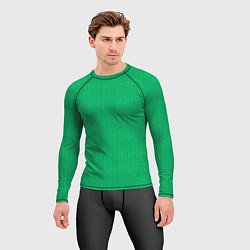 Рашгард мужской Зеленый вязаный свитер, цвет: 3D-принт — фото 2