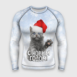 Мужской рашгард С Новым годом - котик