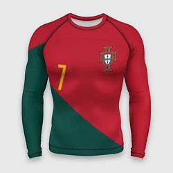 Рашгард мужской Роналду ЧМ 2022 сборная Португалии, цвет: 3D-принт
