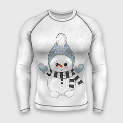 Рашгард мужской Милый снеговик и снежинки, цвет: 3D-принт