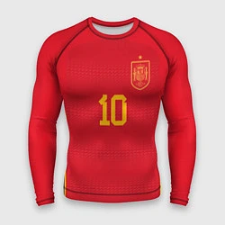 Рашгард мужской Педри ЧМ 2022 сборная Испании, цвет: 3D-принт