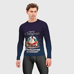 Рашгард мужской Любимому папочке - с Новым годом, цвет: 3D-принт — фото 2