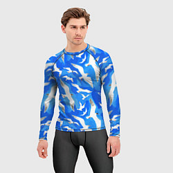 Рашгард мужской Летящие чайки в небе, цвет: 3D-принт — фото 2