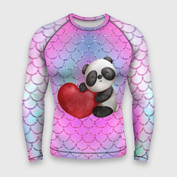 Рашгард мужской Милая панда с сердечком, цвет: 3D-принт