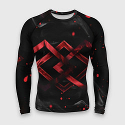 Мужской рашгард Красные ромбы и брызги