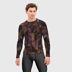 Рашгард мужской Стеклянная тёмная геометрическая текстура, цвет: 3D-принт — фото 2