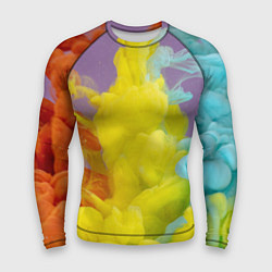 Рашгард мужской Абстрактные разноцветные объёмные дымы, цвет: 3D-принт
