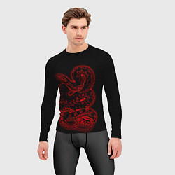 Рашгард мужской Красная неоновая змея, цвет: 3D-принт — фото 2
