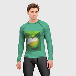 Рашгард мужской Зеленое яблоко на мятном фоне, цвет: 3D-принт — фото 2
