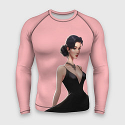 Рашгард мужской Girl in black dress - pink, цвет: 3D-принт