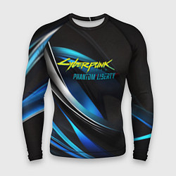 Мужской рашгард Cyberpunk 2077 phantom liberty blue abstract