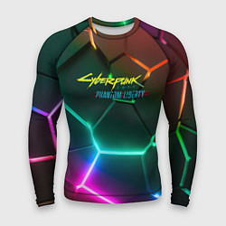 Мужской рашгард Cyberpunk 2077 phantom liberty logo neon