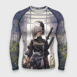 Рашгард мужской Nier automata девушка с мечами, цвет: 3D-принт