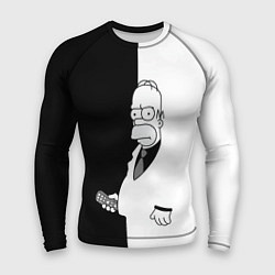 Мужской рашгард Homer Simpson - black and white