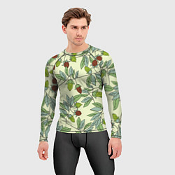 Рашгард мужской Зелененькие листья, цвет: 3D-принт — фото 2