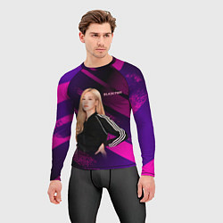 Рашгард мужской Роза блэкпинк фиолетовый, цвет: 3D-принт — фото 2