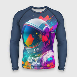 Рашгард мужской Космонавт - акварельные мазки, цвет: 3D-принт