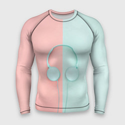 Рашгард мужской Наушники в пастельных тонах, цвет: 3D-принт