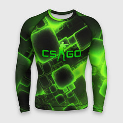 Рашгард мужской CS GO зеленые кислотные плиты, цвет: 3D-принт