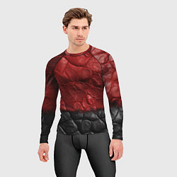 Рашгард мужской Черная красная текстура, цвет: 3D-принт — фото 2
