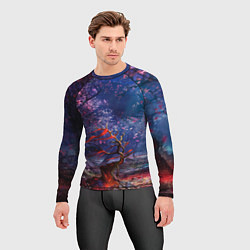 Рашгард мужской Магический лес при луне, цвет: 3D-принт — фото 2