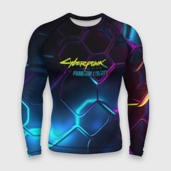 Мужской рашгард Neon cyberpunk logo