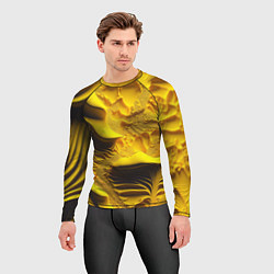 Рашгард мужской Желтая объемная текстура, цвет: 3D-принт — фото 2