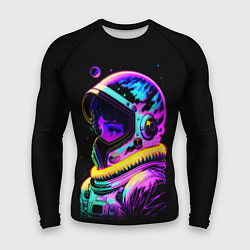Рашгард мужской Девчонка-космонавт - неоновое свечение, цвет: 3D-принт